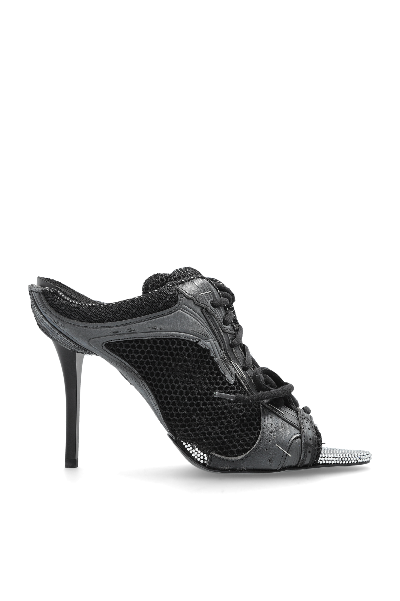 Balenciaga CZARNY Klapki na obcasie ‘Stapler’